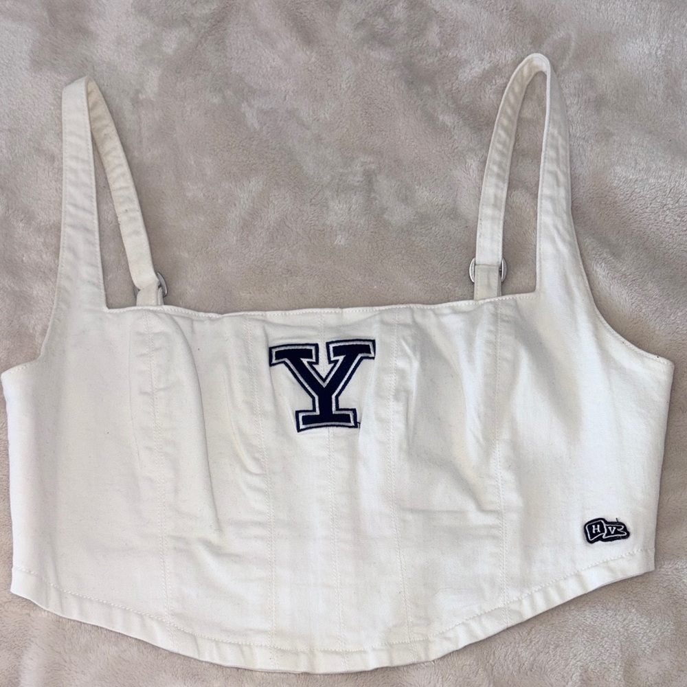 Yale Game Day Denim Corset Top